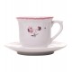 Xícara 90ml Avulsa de Café com Pires Florescer Rosa Cerâmica